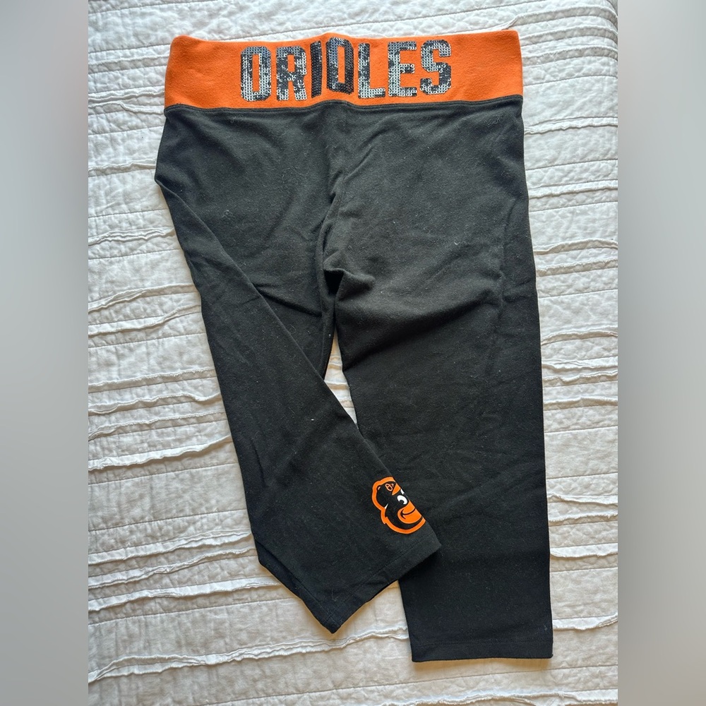 Orioles leggings PINK victoria secret fold over yoga pants sequins Y2K